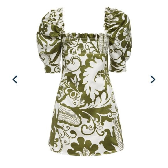 LA DOUBLEJ Abstract Print Puff-sleeve Sexy Dress - Picture 11 of 16